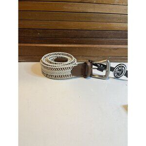 Torino Leather Co. White/Brown Weave Belt Size 40- Price Tag Damage